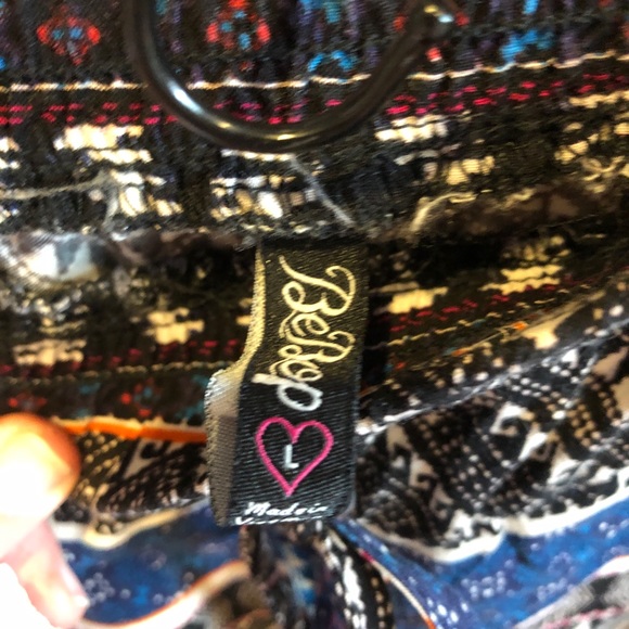 BeBop pattern soft pants w/pockets elastic bottom - Picture 4 of 5